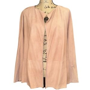 Calvin Klein Vintage 1970’s Pink Suede Open Front Jacket Vintage Size 8